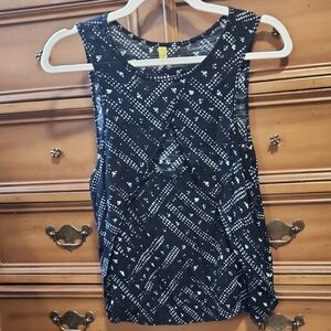 Free People Black and White Patterned Tank Top